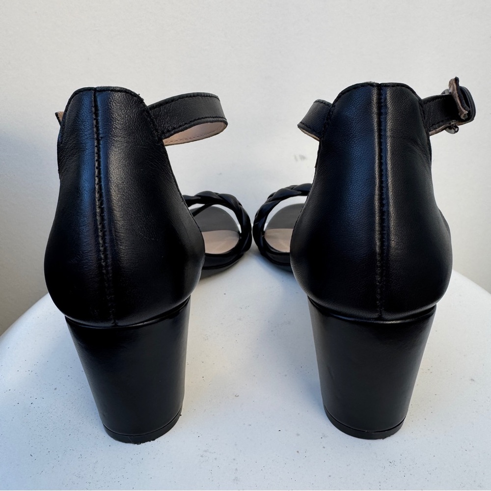 Naturalizer Black Leather Ankle Strap Heeled Sandals Size 9 - Picture 7 of 9